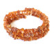 Raw Cognac Color Baltic Amber Bracelet On Elastic Wire