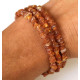 Raw Cognac Color Baltic Amber Bracelet On Elastic Wire