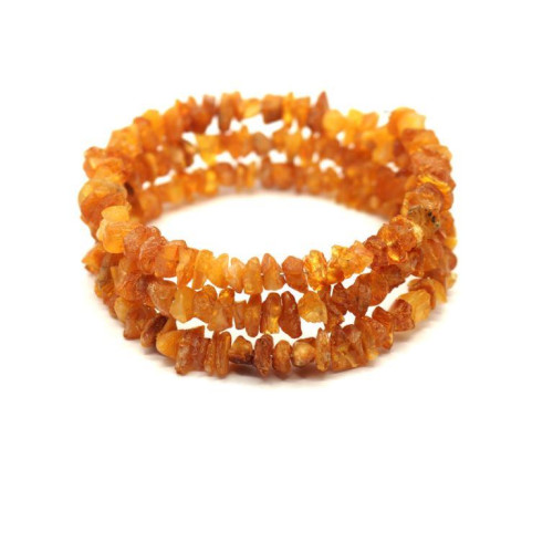 Raw Honey Color  Elastic Baltic Amber Bracelet