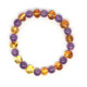 Polished Baroque Style Honey Baltic Amber Adult Bracelet with amethyst