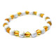 Polished Baroque Style Honey Baltic Amber Adult Bracelet with Howlite