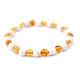 Polished Baroque Style Honey Baltic Amber Adult Bracelet with Howlite