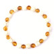 Polished Baroque Style Honey Baltic Amber Adult Bracelet with Howlite