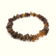 Polished Green Color  Elastic Baltic Amber Bracelet