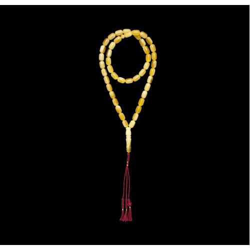 Natural Baltic Amber Tasbih  Misbaha - Muslim Prayer Beads with Tassel 205