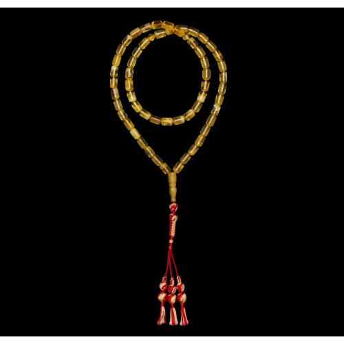 Natural Baltic Amber Tasbih  Misbaha - Muslim Prayer Beads 66 beads with Tassel 213