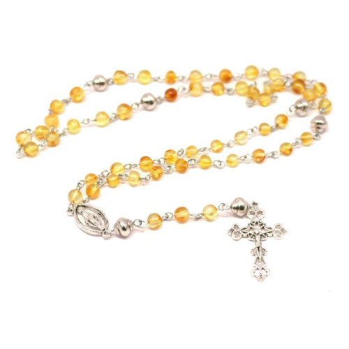 Honey Color Baltic Amber Christian / Catholic Rosary