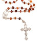 Polished Cognac-Coloured Amber Christian Rosary with Metal Cross and Medal