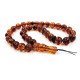Islamic Pressed Round Cognac Baltic Amber 33 Prayer Beads - Rosary 