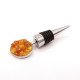 Bottle Stopper With Natural Batter Baltic Amber Pieces 