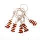 Key-ring with polished amber