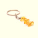 Key-ring with polished amber