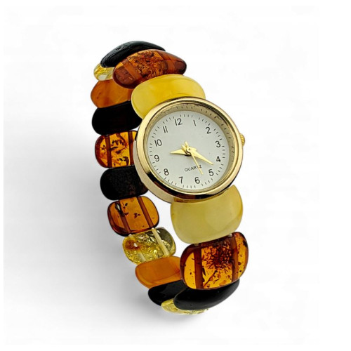 Multi-colored amber wristwatch
