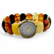Multi-colored amber wristwatch