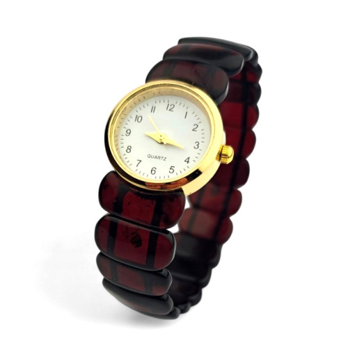 Exclusive Cherry Red Baltic Amber Wristwatch.