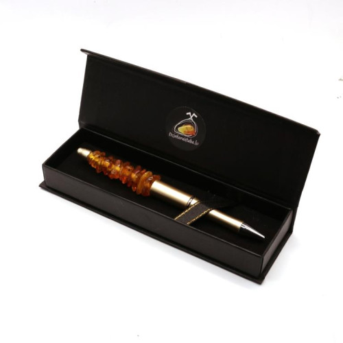Pen with amber