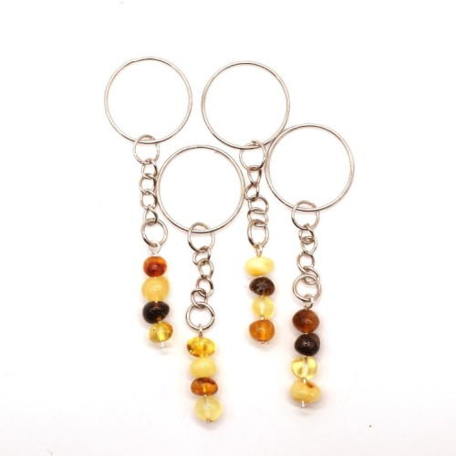 Polished Baltic Amber Keychain 10 pcs.