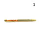 Pen with Metal Elements and Baltic Amber (Set of 10 pcs)