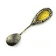 Exclusive Sterling Silver (925) Souvenir Spoon with Large Baltic Amber 