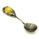 Exclusive Sterling Silver (925) Souvenir Spoon with Large Baltic Amber 