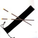 Elegant Grey Chopsticks with Baltic Amber Inlay (26 cm)