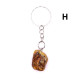 Keychain with polished amber