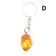 Keychain with polished amber