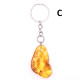 Keychain with polished amber
