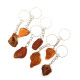 Key-ring with unpolished  Baltic amber