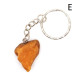 Key-ring with unpolished  Baltic amber