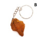 Key-ring with unpolished  Baltic amber