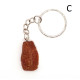 Key-ring with unpolished  Baltic amber