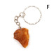 Key-ring with unpolished  Baltic amber