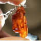 Raw Cognac Baltic Amber Keychain