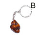 Keychain with polished amber