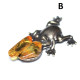 Brass Chinese Money Frog With Baltic Amber