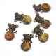 Brass Chinese Money Frog With Baltic Amber