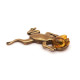 Brass Chinese Money Frog With Baltic Amber (G)