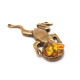 Brass Chinese Money Frog With Baltic Amber (G)