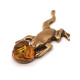 Brass Chinese Money Frog With Baltic Amber (G)