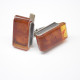 Genuine Vintage Russian Soviet Union Light Cognac Baltic Amber Cufflinks Sterling silver 875 hall mark