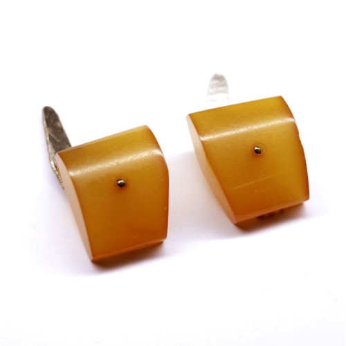 Genuine Vintage Russian Soviet Union Egg Yolk Butterscotch Baltic Amber Cuff links 75