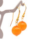 Vintage earrings with egg yolk colored Baltic  amber balls gold plated silver hooks