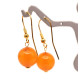 Vintage earrings with egg yolk colored Baltic  amber balls gold plated silver hooks