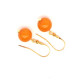 Vintage earrings with egg yolk colored Baltic  amber balls gold plated silver hooks