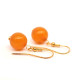 Vintage earrings with egg yolk colored Baltic  amber balls gold plated silver hooks
