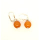 Earrings with antique egg yolk colored pressed amber beads