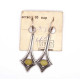 Vintage Rare Soviet Era Silver-Plated Melchior Earrings with Butterscotch Amber Cabochons
