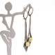 Vintage Rare Soviet Era Silver-Plated Melchior Earrings with Butterscotch Amber Cabochons