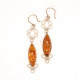Antique Retro Amber Earrings "Latvian Classics"